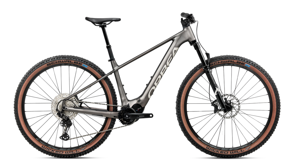 Orbea URRUN 10 Mountain Bike in Magnetic Bronze (Matt) - Silver (Gloss), side view
