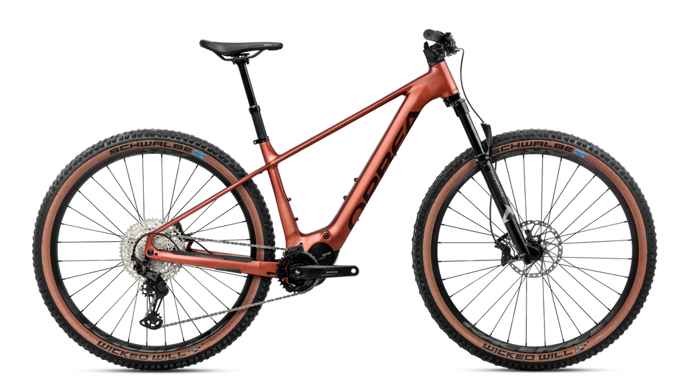 Orbea URRUN 10 Mountain Bike in Mars Red (Matt) - Cosmic Bronze (Gloss), side view
