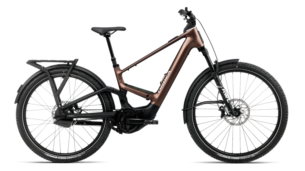 Orbea MUGA 10 Urban & Active Bike in Metallic Rust - Diamond Black (Matt), side view