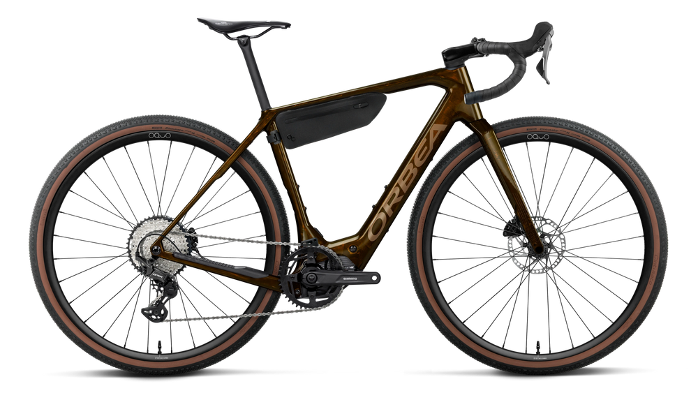 Orbea DENNA M30 Road Bike in Caramel C. View (Gloss) - Metallic Gold (Gloss), side view