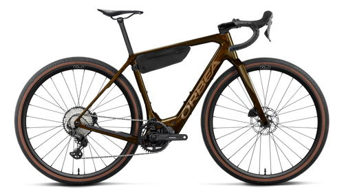 Orbea DENNA M30 Road Bike in Caramel C. View (Gloss) - Metallic Gold (Gloss), side view