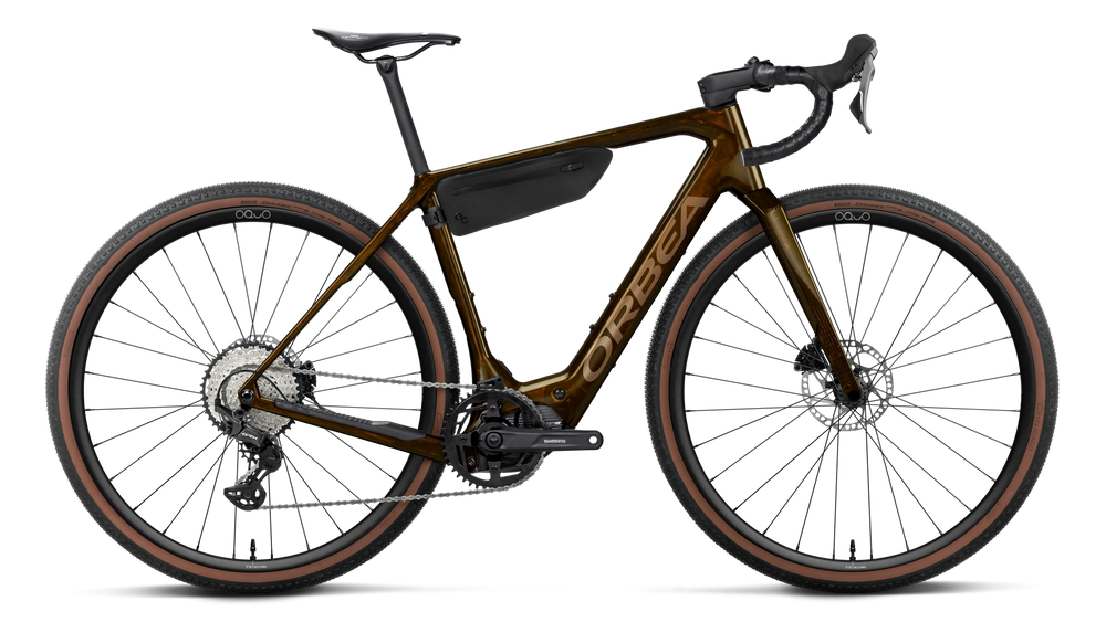 Orbea DENNA M20 Road Bike in Caramel C. View (Gloss) - Metallic Gold (Gloss), side view