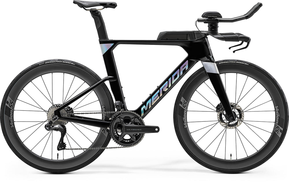 2025 Merida Time Warp Tri Limited Road Bike In Black, side view