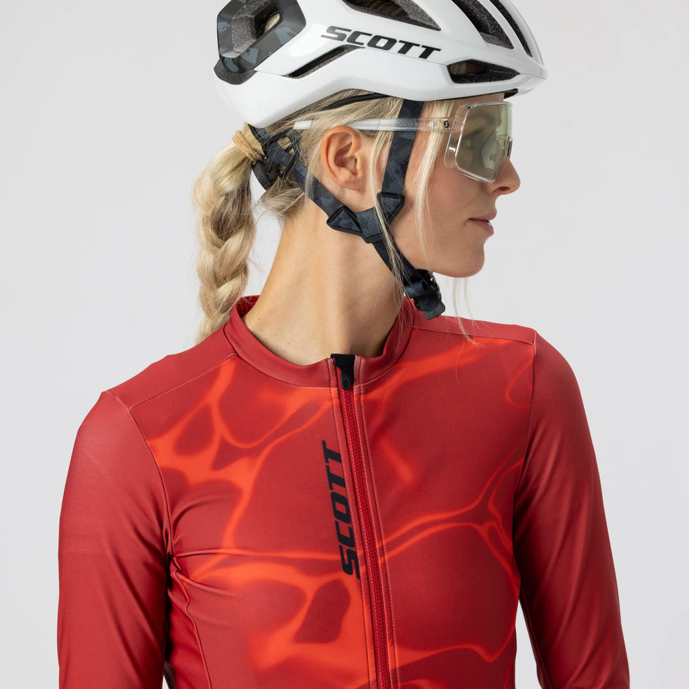 SCOTT Pro Mid Long-sleeve Women's Jersey in Black/Vapour Green, view 6