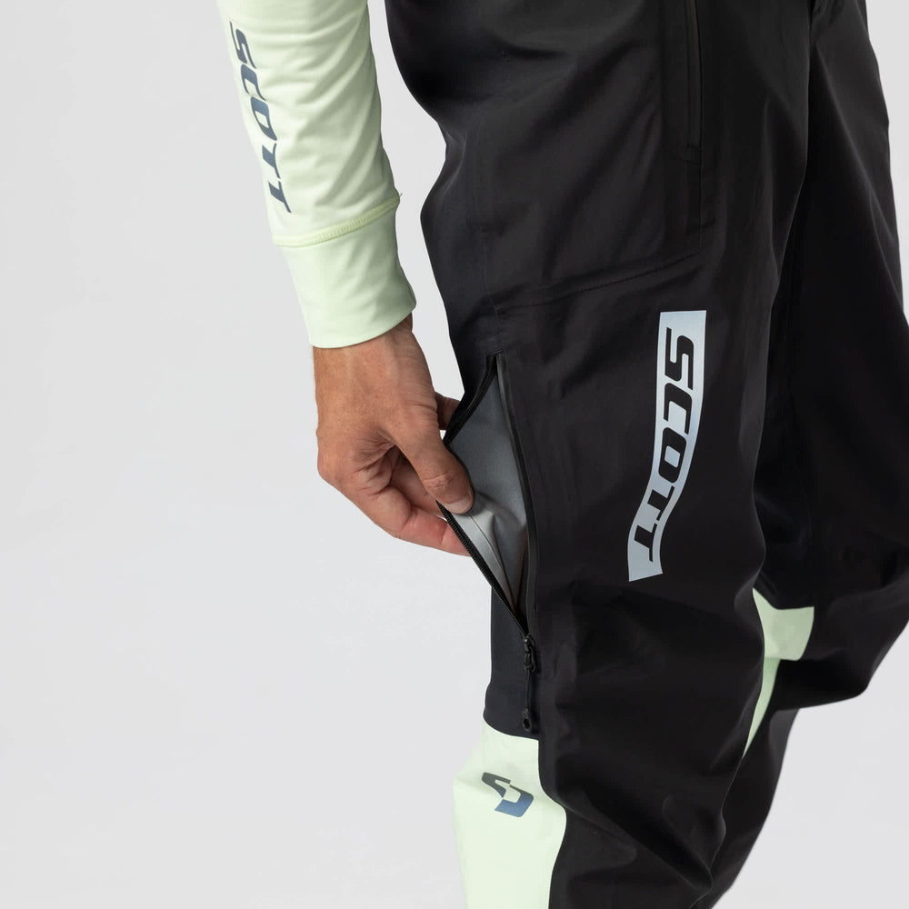 SCOTT Vertic Pro 3 Layer Waterproof Men's Pants in Black/Vapour Green, view 5