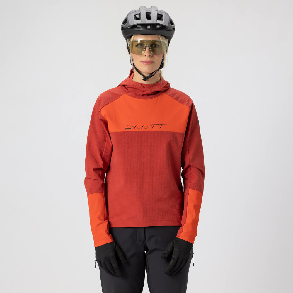 SCOTT Vertic Pro Warm Women's Hoodie in Toasted Red/Turbo Red, view 3