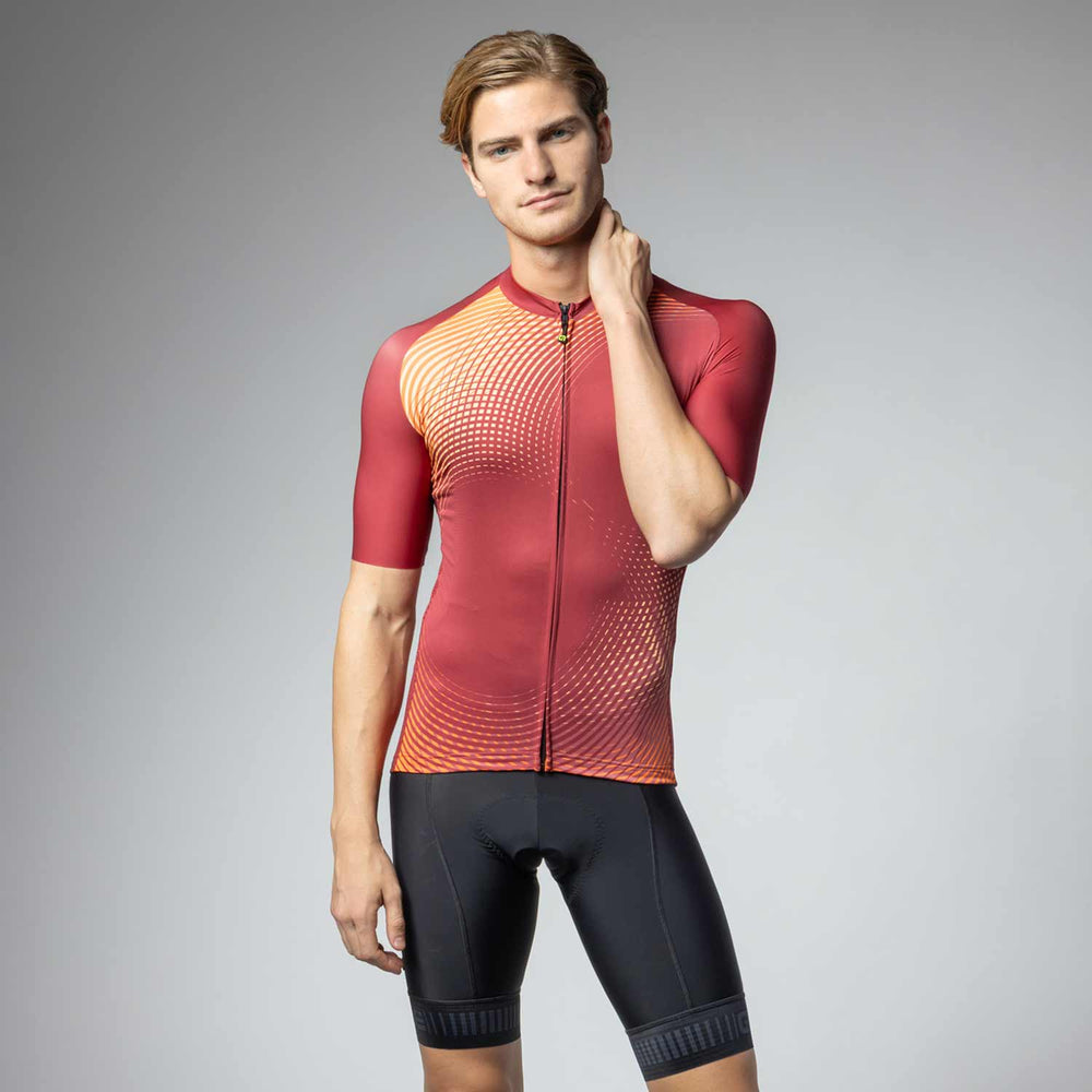 Ale Clothing Optical Pragma Short Sleeved Jersey in Burgundy
