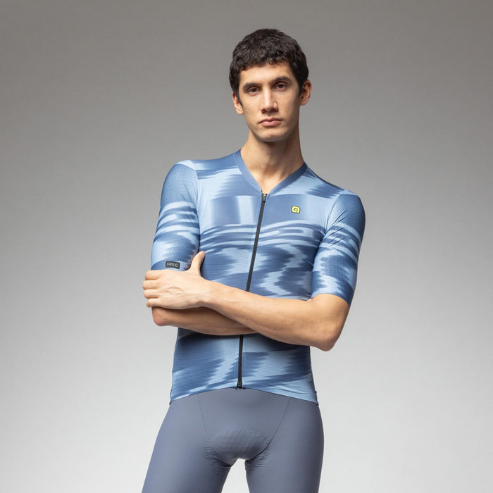 Ale Clothing Techno PR-E Mens Short Sleeved Jersey in Blue
