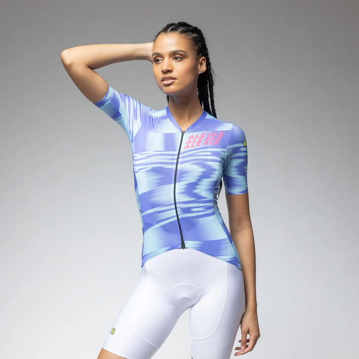 Ale Clothing Techno PR-E Womens Short Sleeved Jersey in Blue