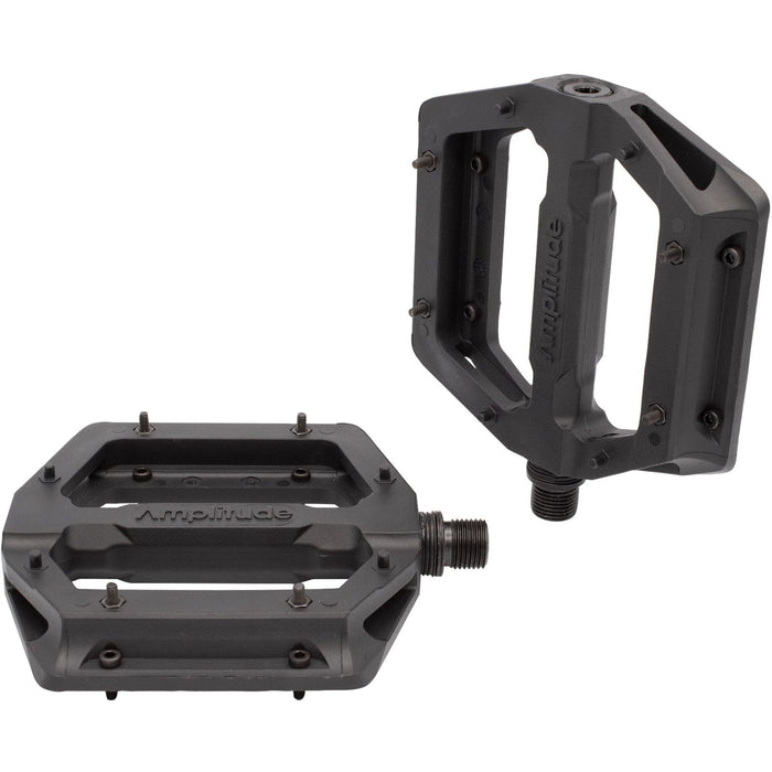 Amplitude G100 Flat Pedals, Replaceable Pins, Black - image 1