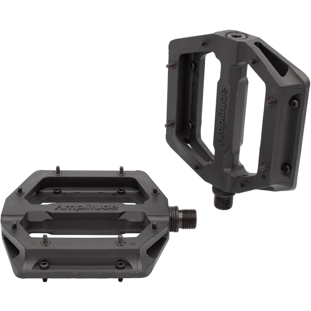 Amplitude G100 Flat Pedals, Replaceable Pins, Black - image 1