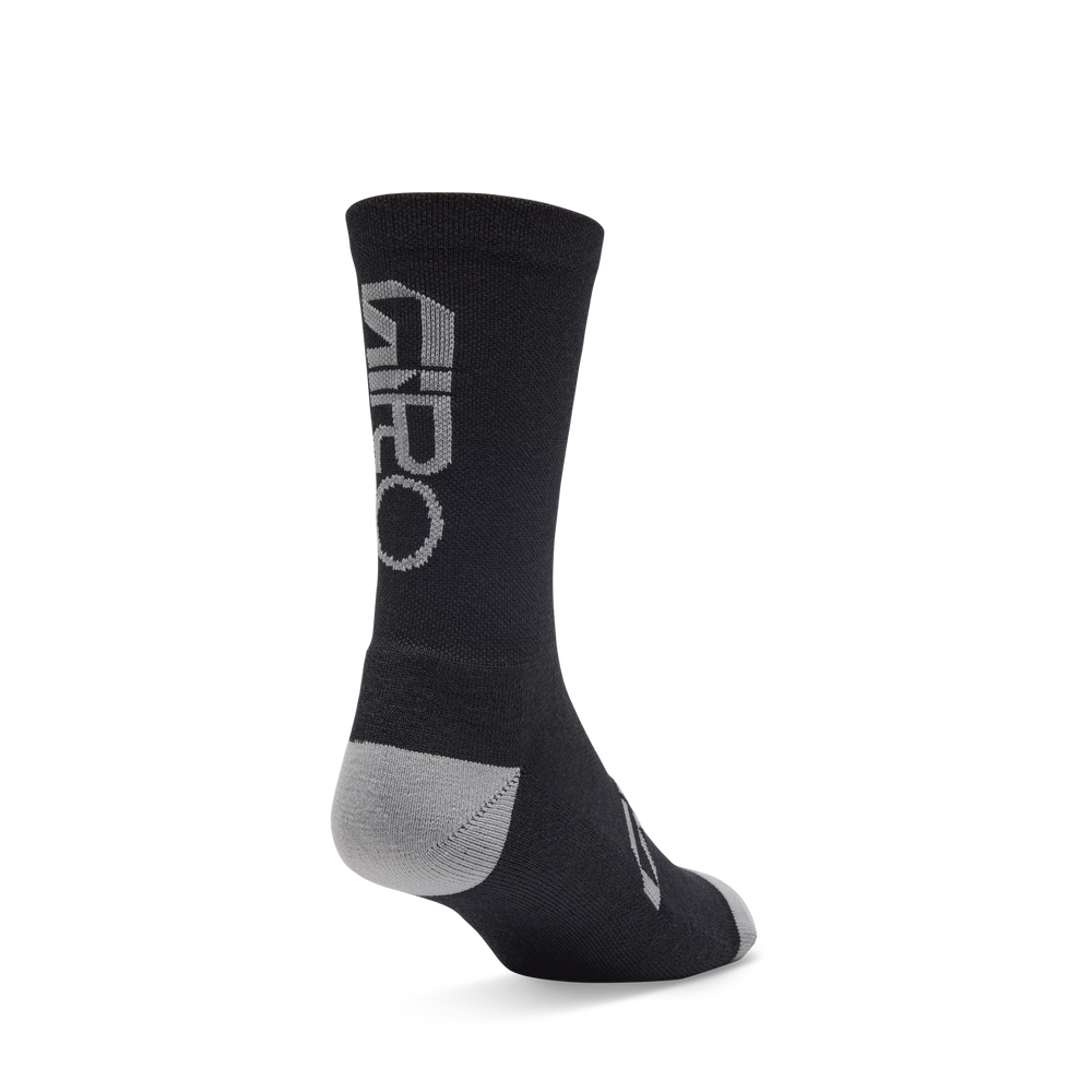 2026 GIRO Winter Merino Wool Unisex Cycling Socks in Black/Grey