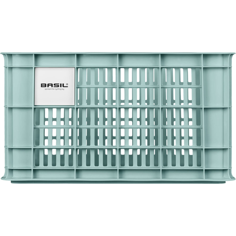 Basil bicycle crate L, 40L, recycled synthetic, silver blue