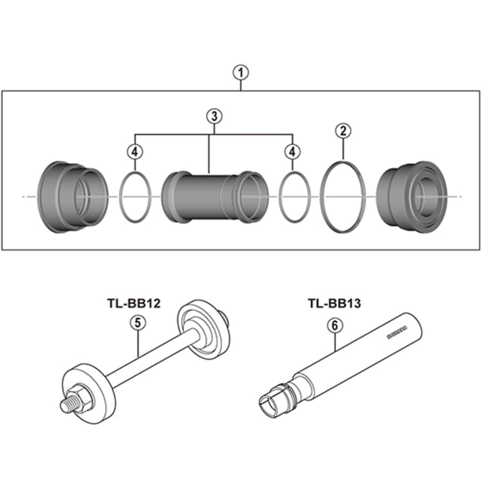 Shimano BB-MT800 MTB press fit bottom bracket with inner cover, for 92 or 89.5 mm