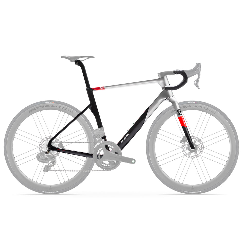 Basso SV Rosso Vivo Frameset in Black Chrome