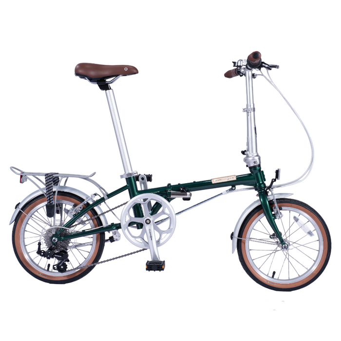 Dahon Boardwalk D7 16" folding bike in Green Sheen, side view
