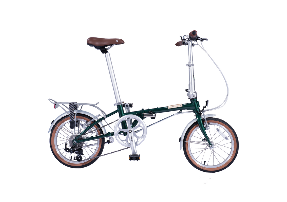 Dahon Boardwalk D7 16" folding bike in Green Sheen, side view
