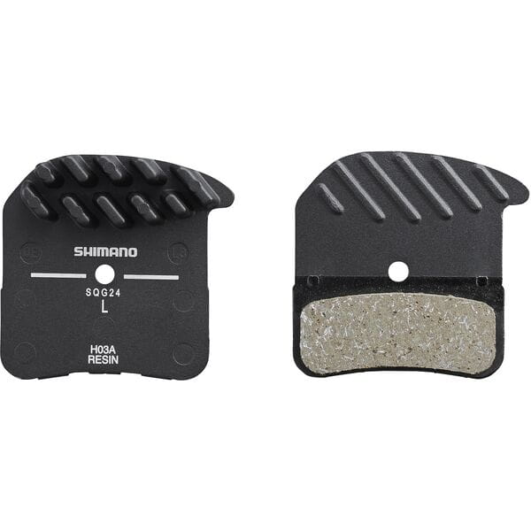 Shimano H03A-RF disc pads and spring, resin pad, alloy back, cooling fins