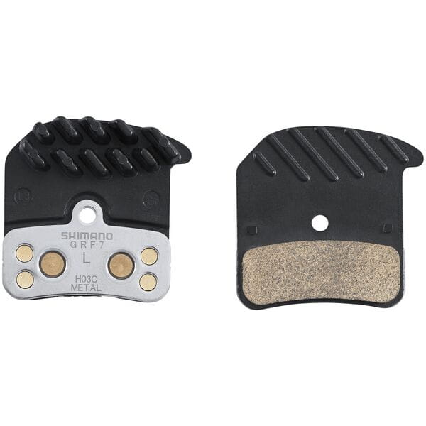 H03C-MF disc pads and spring, metal sintered, alloy/stainless back, cooling fins
