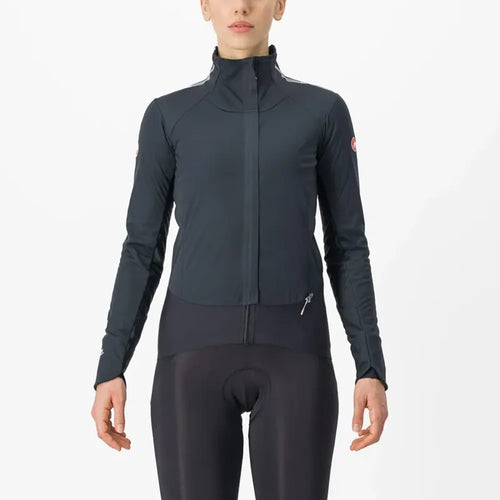 Castelli Alpha Doppio RoS Women's Jacket in Light Black/Silver Reflex/Dark