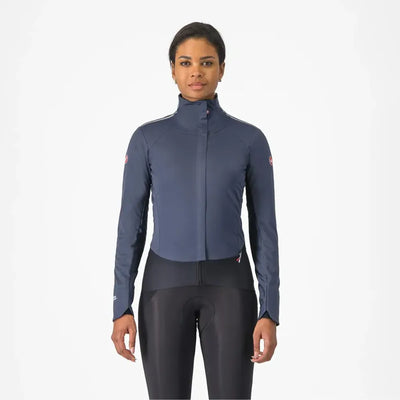  Castelli Alpha Doppio RoS Women's Jacket in Twilight Blue/Silver Reflex