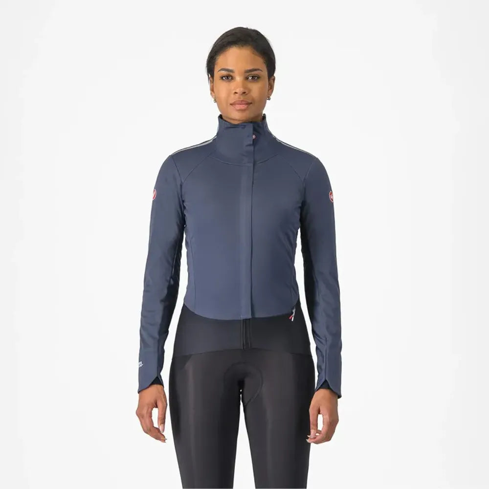  Castelli Alpha Doppio RoS Women's Jacket in Twilight Blue/Silver Reflex
