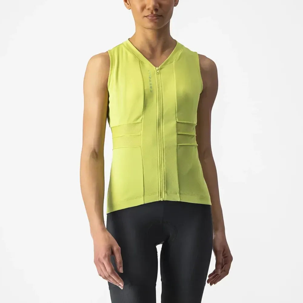 Castelli Anima 4 Sleeveless Women's Jersey in Bright Lime/Absinthe