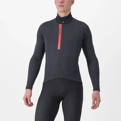 Castelli Entrata Thermal Long Sleeve Jersey in Black/Red