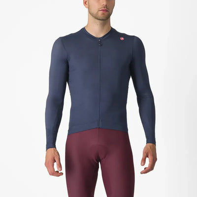 Castelli Espresso Long Sleeve Jersey in Belgian Blue/Silver Moon