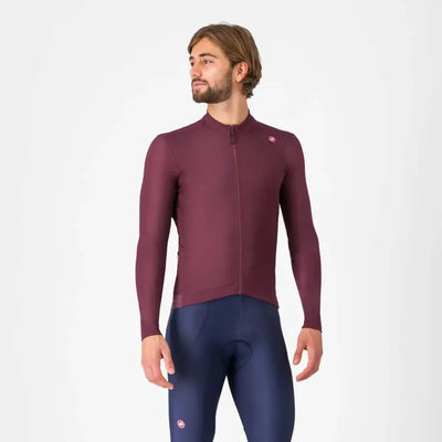 Castelli Espresso Thermal Jersey in Deep Bordeaux