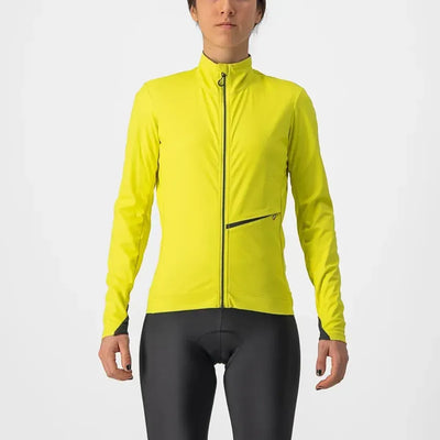 Castelli Go Womens Jacket in Brilliant Yellow/Dark Grey