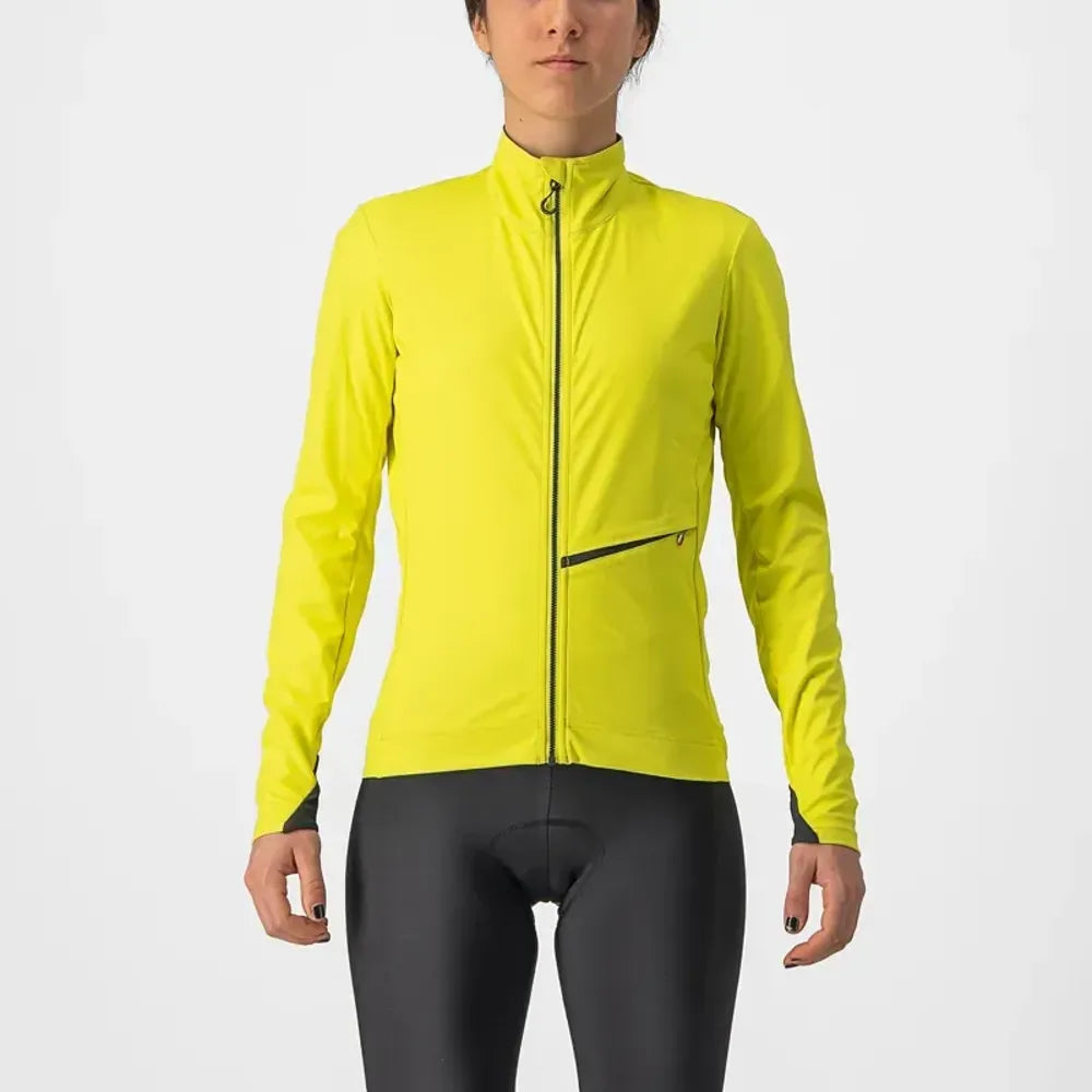 Castelli Go Womens Jacket in Brilliant Yellow/Dark Grey