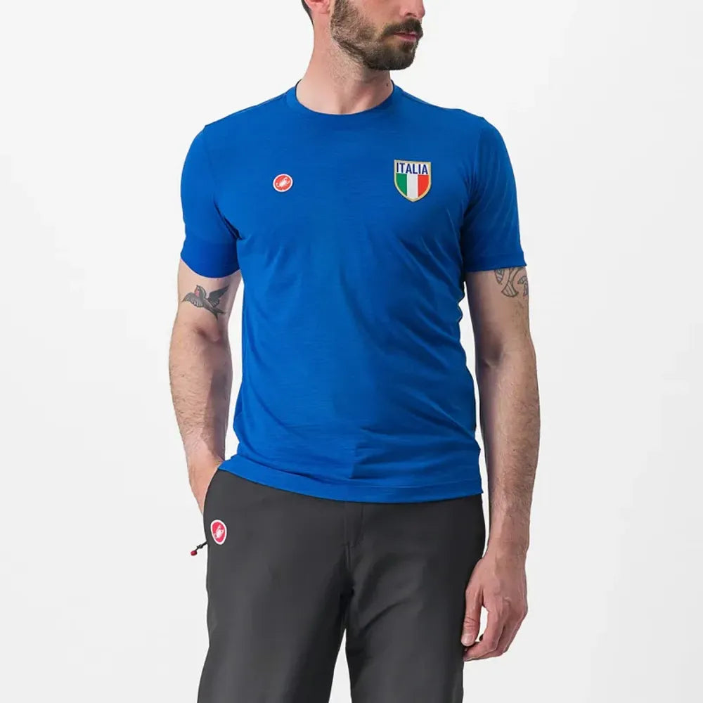 Castelli Italia Merino T-Shirt in Azzurro Italia
