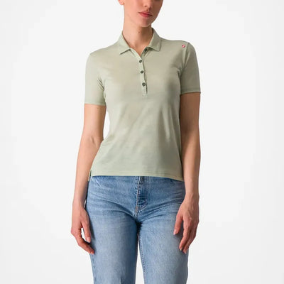 Castelli Merino Women's Polo in Desert Green