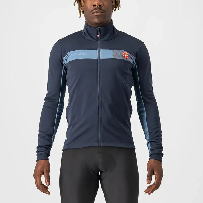 Castelli Mortirolo 6S Jacket in Savile Blue/Steel Blue/Silver Reflex
