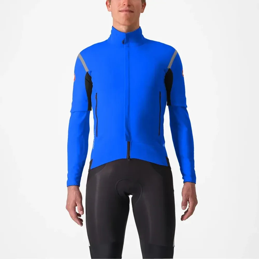 Castelli Perfetto RoS 2 Convertible Jacket in Azzurro Italia/Silver Reflex