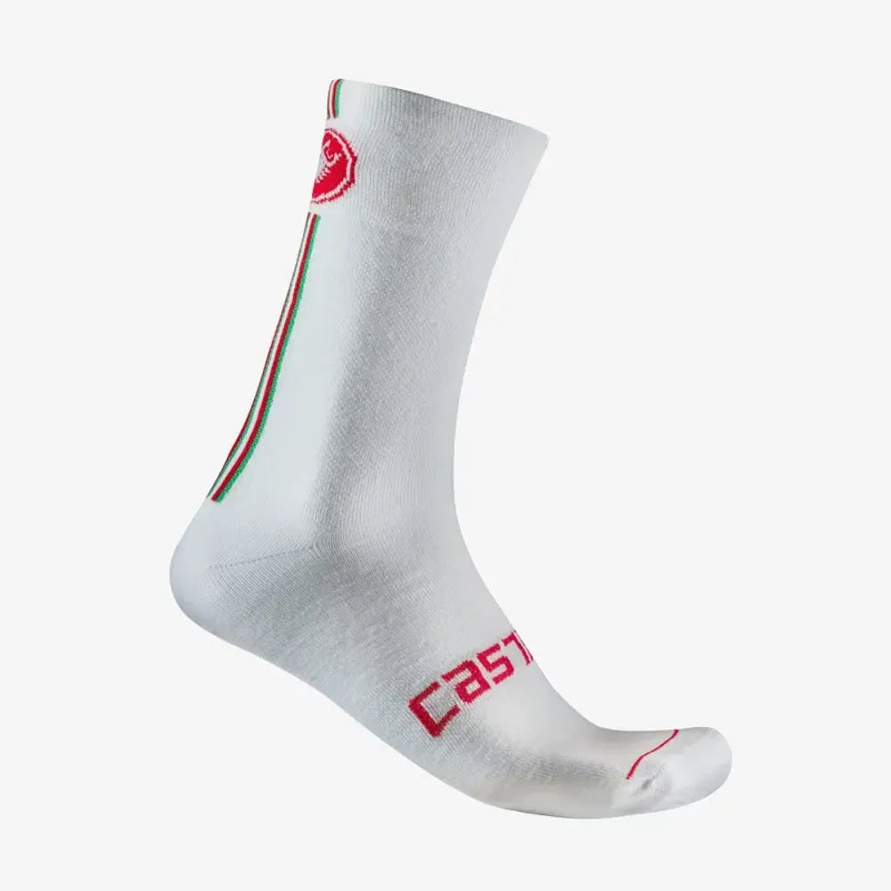 Castelli Racing Castelli Racing Stripe 18 Sock in White | 99 Bikes – 99 Bikes UK