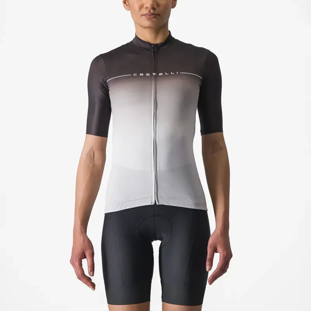 Castelli Salita Women's Jersey in Black/Silver Grey/White