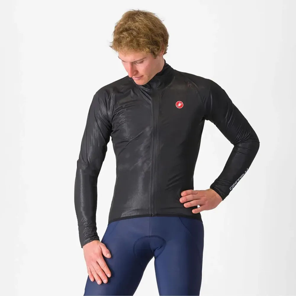 Castelli Squall Shell Jacket in Light Black/Silver Grey