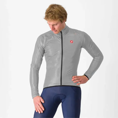 Castelli Squall Shell Jacket in Silver Grey/Black