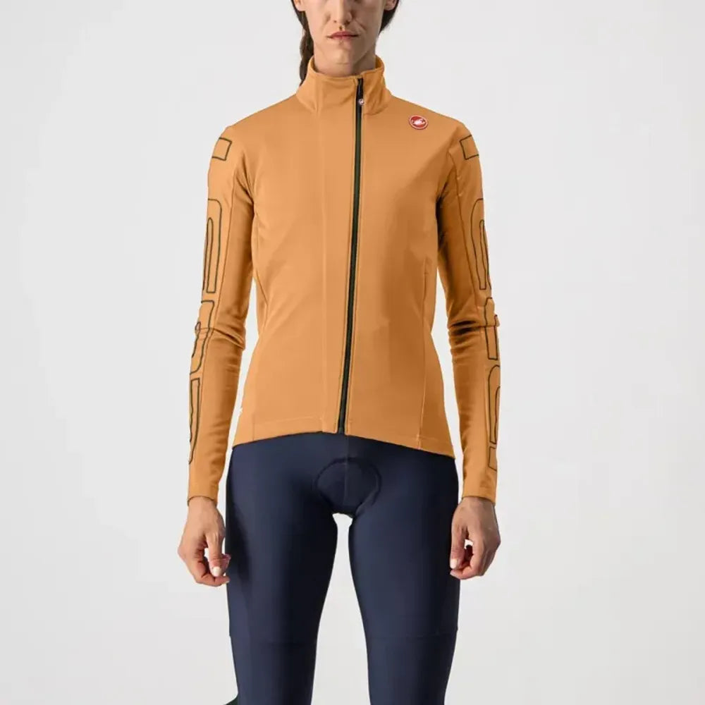 Castelli Transition Womens Jacket in Melon/Military Green