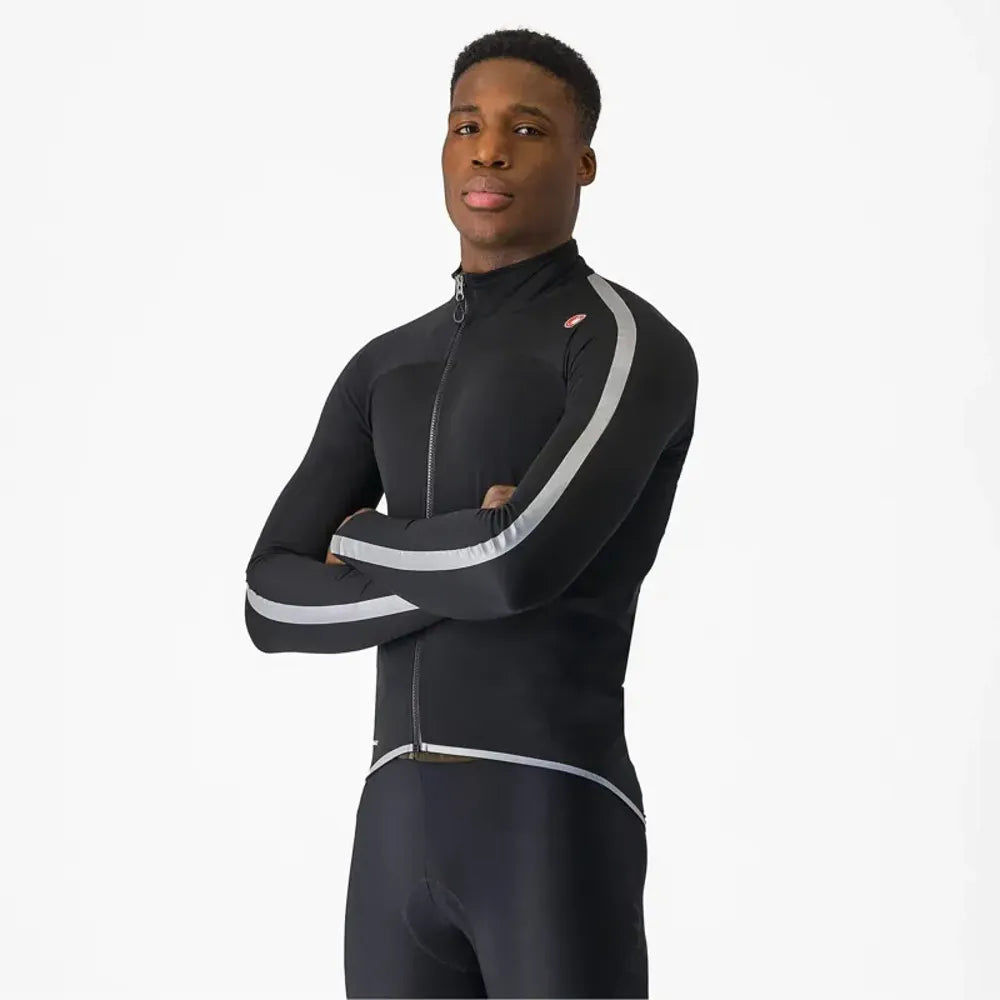 Castelli Ultra Rain Cape in Black/Silver Reflex