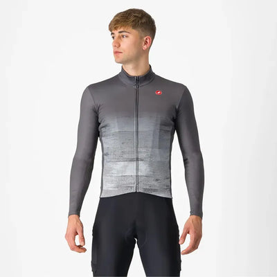 Castelli Unlimited Thermal Jersey in Dark Grey/Silver Grey