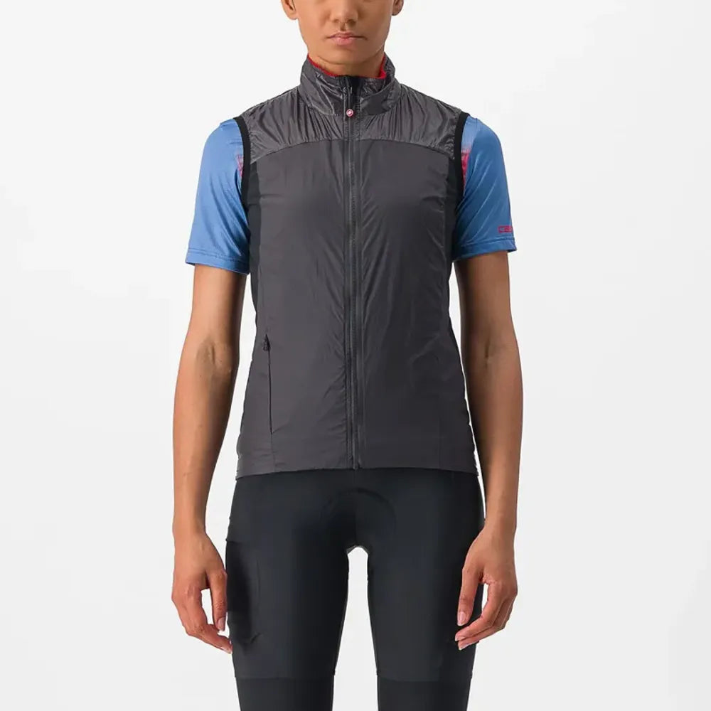 Castelli Unlimited Women's Puffy Vest in Grey/Red