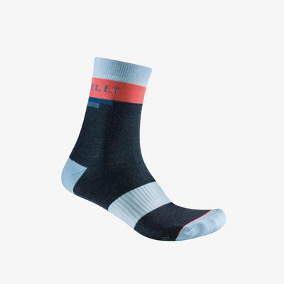  Castelli Velocissima 2 Women's Thermal Socks in Twilight Blue/Winter Sky/Brill