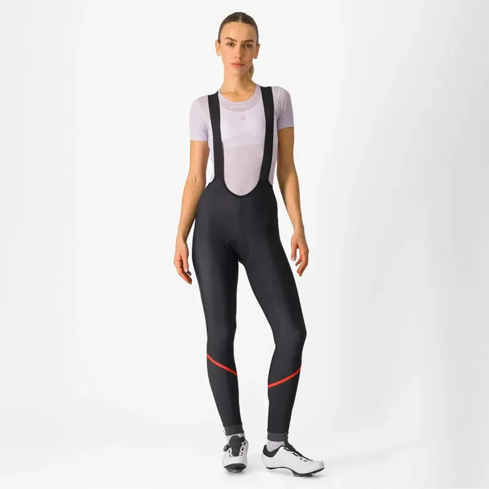 Castelli Velocissima DT Women's Bib Tights in Black/Hibiscus