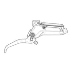 SRAM Spare - Disc Brake Lever Assembly - Carbon Lever (Assembled, No Hose, Includes Barb,Olive,Boot) Gloss Black Ano - Level 2P Ultimate Stealth C1 (SRAM spare parts catalogue drawing)