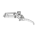 SRAM Spare - Disc Brake Lever Assembly - Aluminum Lever (Assembled, No Hose, Includes Barb,Olive,Boot) Black Ano - Code Silver Stealth C1 (SRAM spare parts catalogue drawing)