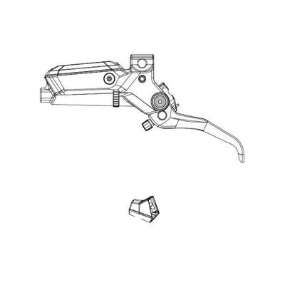 SRAM Disc Brake Lever Assembly - (Assembled, No Hose, Includes Barb,Olive,Boot) B1 - ALUMINIUM LEVER / Gloss Black (SRAM spare parts catalogue drawing)