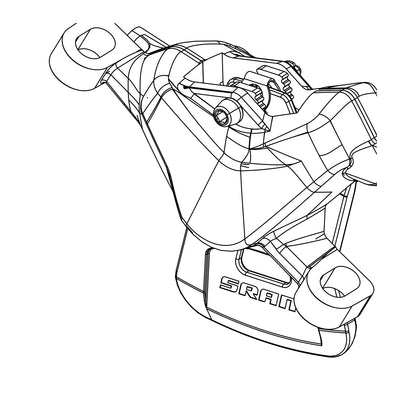 SRAM Spare - Disc Brake Caliper Assembly - (Assembled, No Hose) Dark Polar - Level 2P Bronze Stealth C1 (SRAM spare parts catalogue drawing)